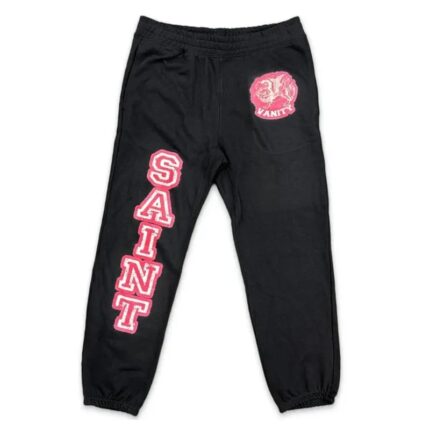Black/Red Saint Vanity Varsity Logo Sweatpants
