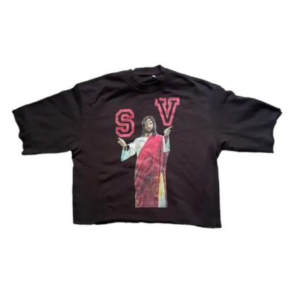 Black Saint Vanity Jesus Cropped Sweater Tee