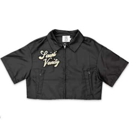 Black Saint Vanity Nylon Zip-Up Cropped Shirt