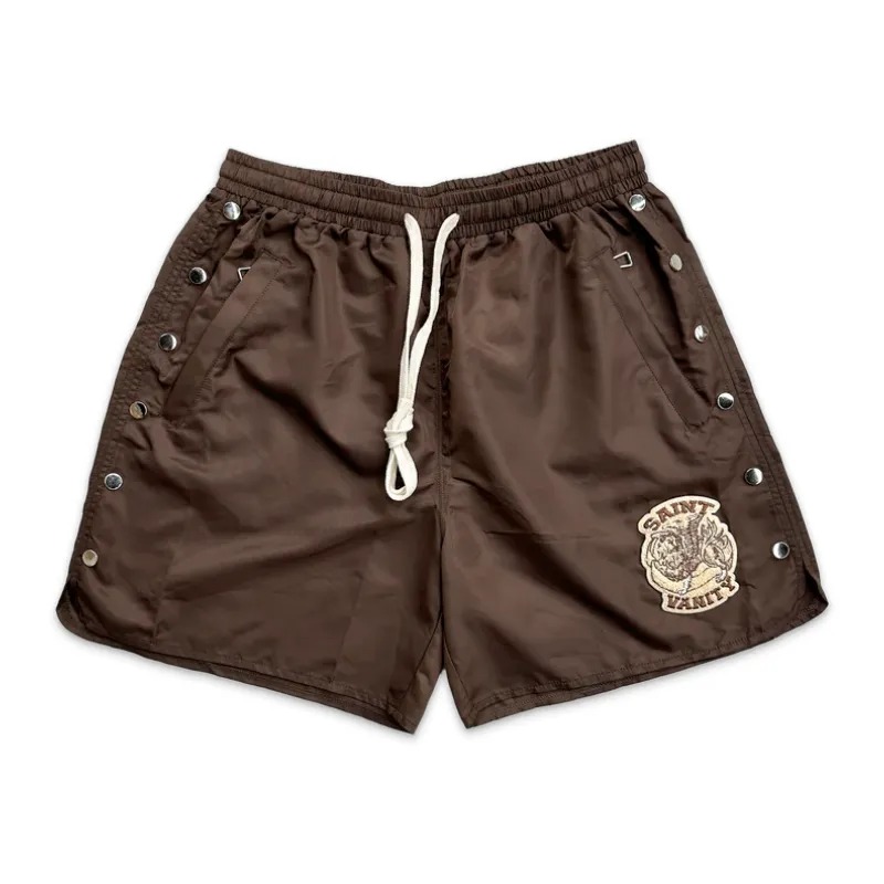 Brown Saint Vanity Logo Nylon Shorts Brown Saint Vanity Logo Nylon Shorts