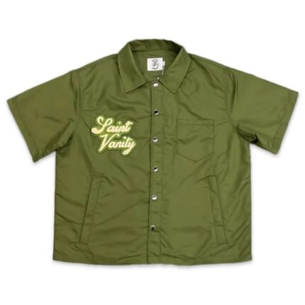 Olive Saint Vanity Nylon Button-Up Tee